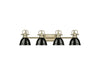Golden - 3602-BA4 AB-BK - Four Light Vanity - Duncan - Aged Brass