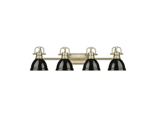 Golden - 3602-BA4 AB-BK - Four Light Vanity - Duncan - Aged Brass