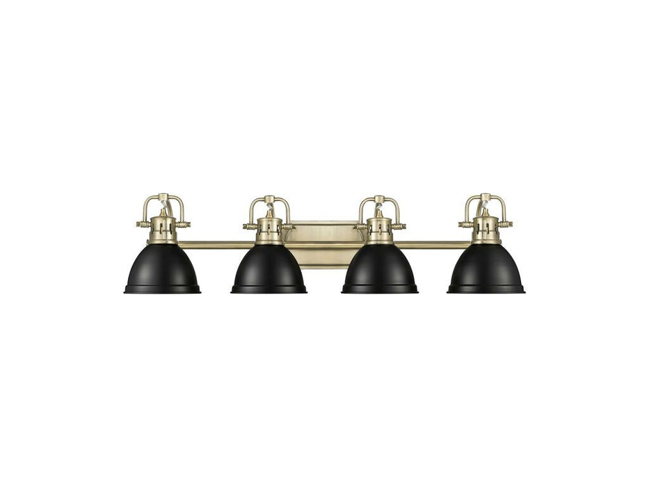 Golden - 3602-BA4 AB-BLK - Four Light Vanity - Duncan - Aged Brass