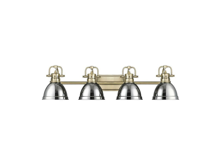 Golden - 3602-BA4 AB-CH - Four Light Vanity - Duncan - Aged Brass