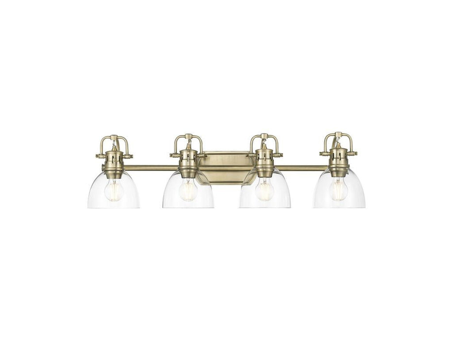 Golden - 3602-BA4 AB-CLR - Four Light Vanity - Duncan - Aged Brass