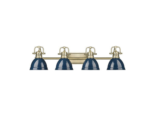 Golden - 3602-BA4 AB-NVY - Four Light Vanity - Duncan - Aged Brass