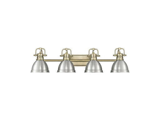 Golden - 3602-BA4 AB-PW - Four Light Vanity - Duncan - Aged Brass