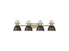 Golden - 3602-BA4 AB-RBZ - Four Light Vanity - Duncan - Aged Brass