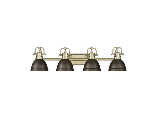 Golden - 3602-BA4 AB-RBZ - Four Light Vanity - Duncan - Aged Brass