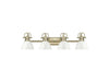 Golden - 3602-BA4 AB-WH - Four Light Vanity - Duncan - Aged Brass