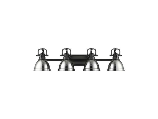 Golden - 3602-BA4 BLK-CH - Four Light Vanity - Duncan - Matte Black