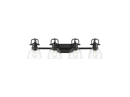 Golden - 3602-BA4 BLK-CLR - Four Light Vanity - Duncan - Matte Black