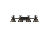 Golden - 3602-BA4 BLK-RBZ - Four Light Vanity - Duncan - Matte Black