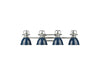 Golden - 3602-BA4 CH-NVY - Four Light Vanity - Duncan - Chrome