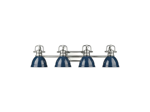 Golden - 3602-BA4 CH-NVY - Four Light Vanity - Duncan - Chrome