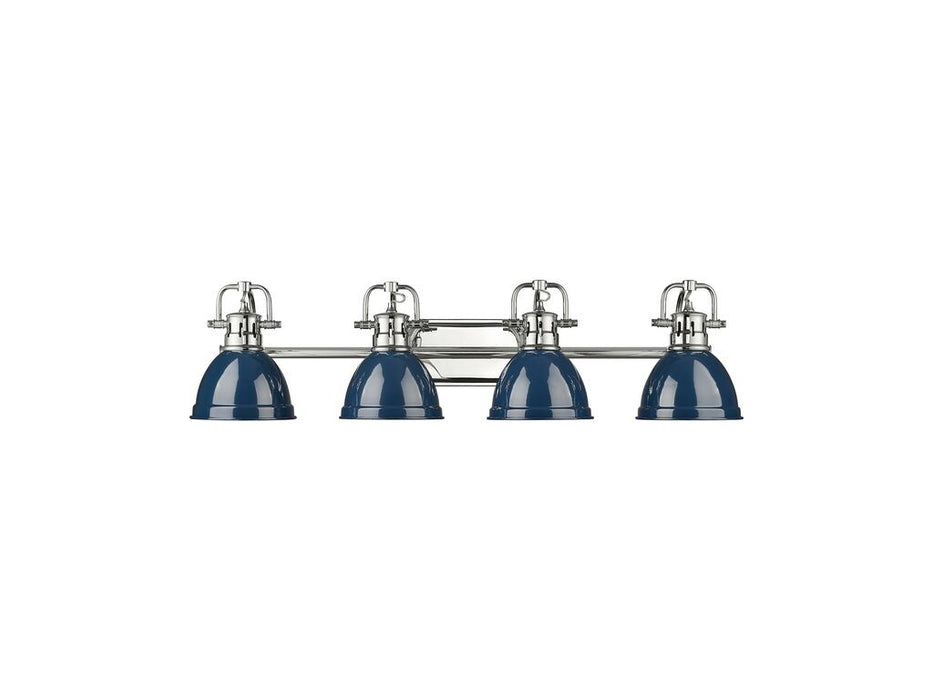 Golden - 3602-BA4 CH-NVY - Four Light Vanity - Duncan - Chrome