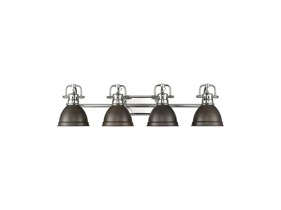 Golden - 3602-BA4 CH-RBZ - Four Light Vanity - Duncan - Chrome