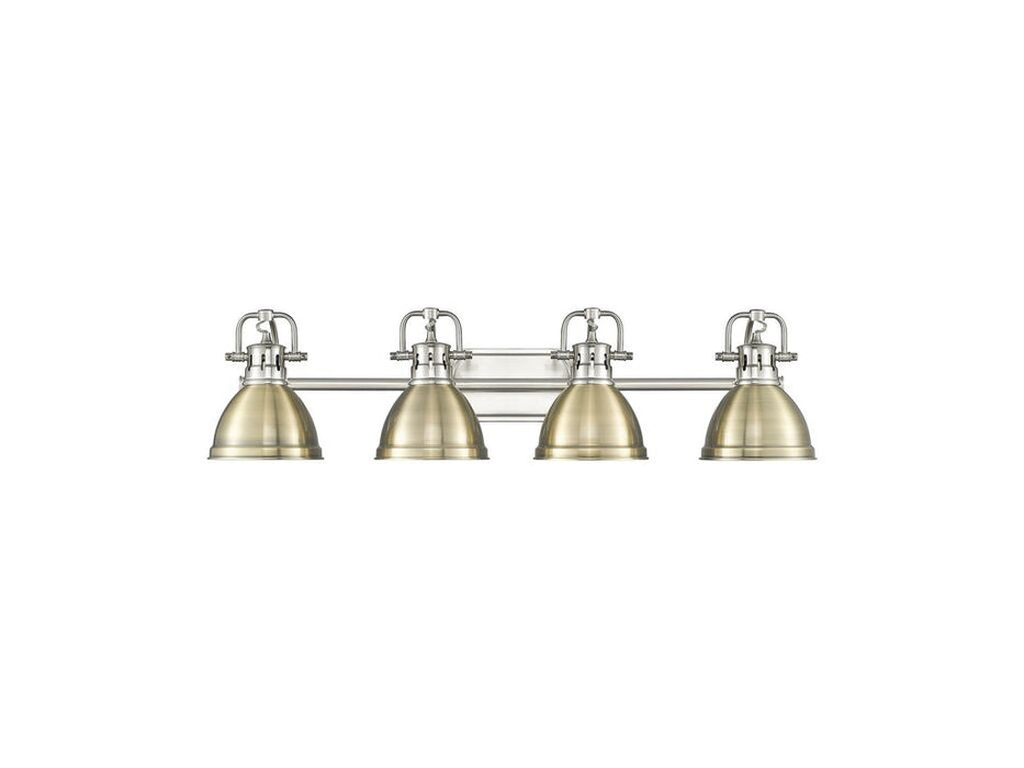Golden - 3602-BA4 PW-AB - Four Light Vanity - Duncan - Pewter