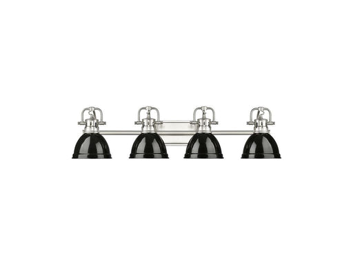 Golden - 3602-BA4 PW-BK - Four Light Vanity - Duncan - Pewter