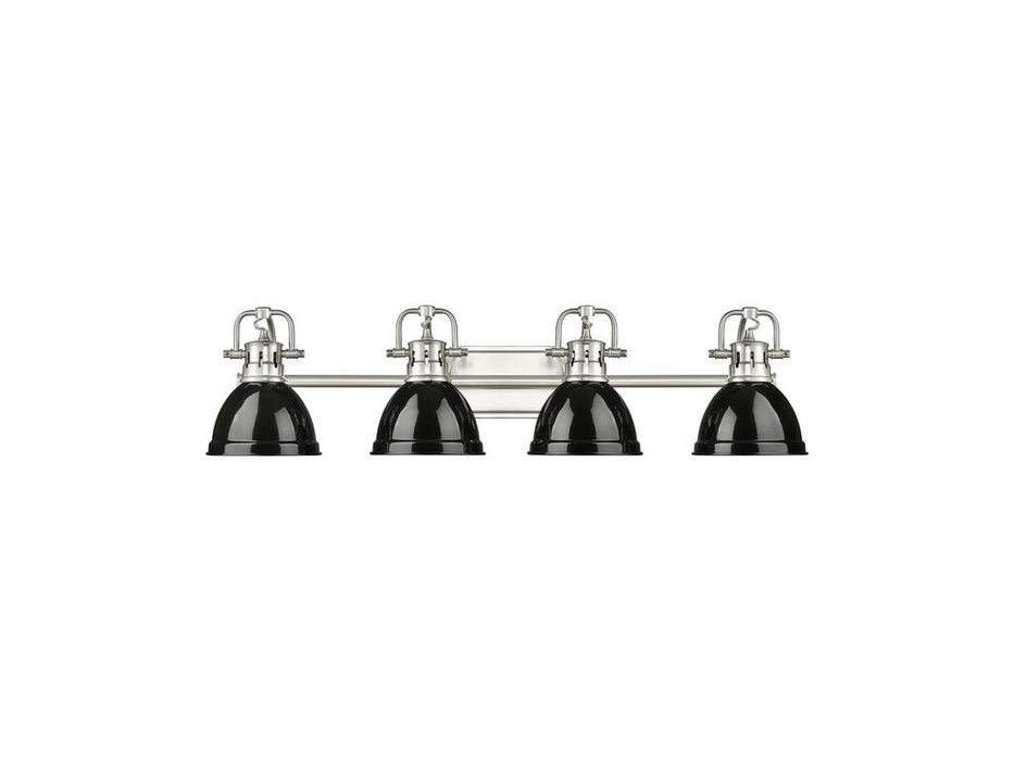 Golden - 3602-BA4 PW-BK - Four Light Vanity - Duncan - Pewter
