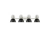 Golden - 3602-BA4 PW-BLK - Four Light Vanity - Duncan - Pewter
