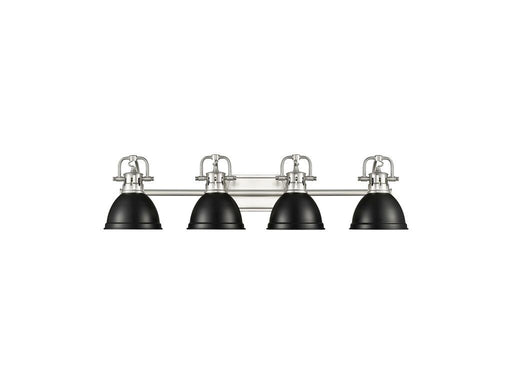 Golden - 3602-BA4 PW-BLK - Four Light Vanity - Duncan - Pewter