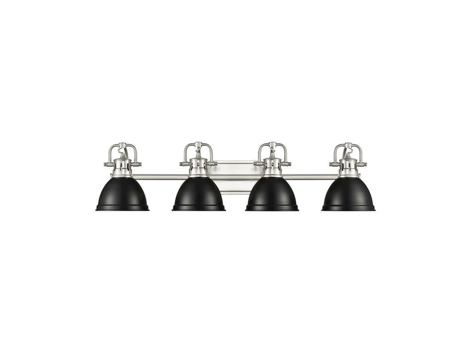 Golden - 3602-BA4 PW-BLK - Four Light Vanity - Duncan - Pewter