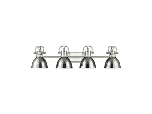 Golden - 3602-BA4 PW-CH - Four Light Vanity - Duncan - Pewter