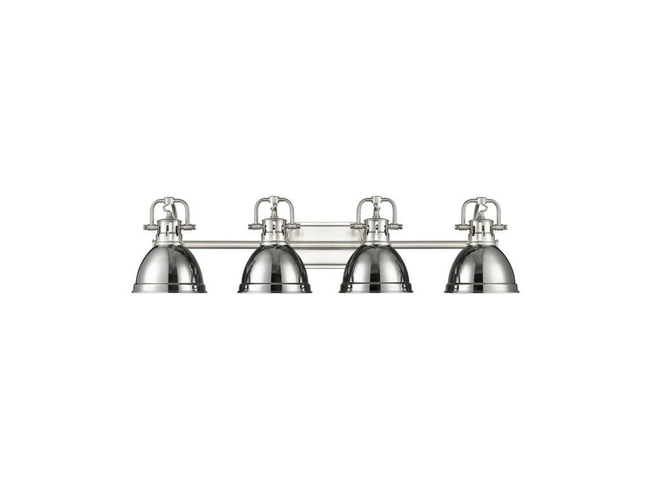 Golden - 3602-BA4 PW-CH - Four Light Vanity - Duncan - Pewter