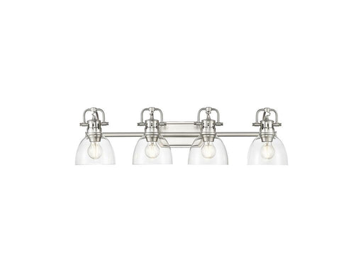Golden - 3602-BA4 PW-CLR - Four Light Vanity - Duncan - Pewter