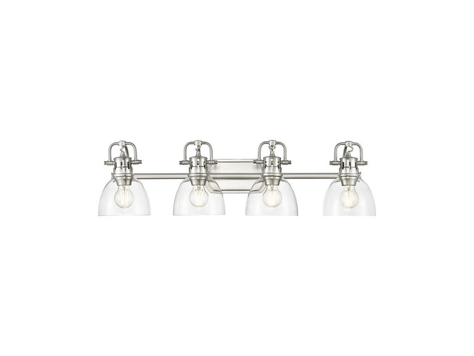 Golden - 3602-BA4 PW-CLR - Four Light Vanity - Duncan - Pewter