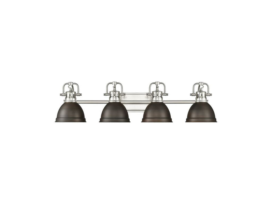 Golden - 3602-BA4 PW-RBZ - Four Light Vanity - Duncan - Pewter