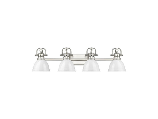 Golden - 3602-BA4 PW-WH - Four Light Vanity - Duncan - Pewter