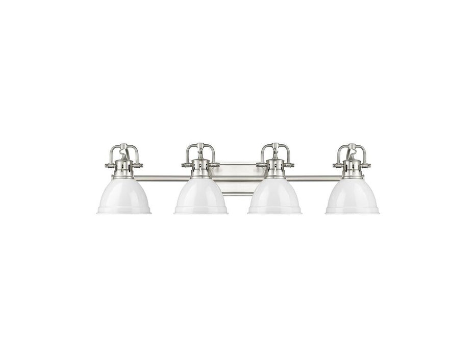 Golden - 3602-BA4 PW-WH - Four Light Vanity - Duncan - Pewter