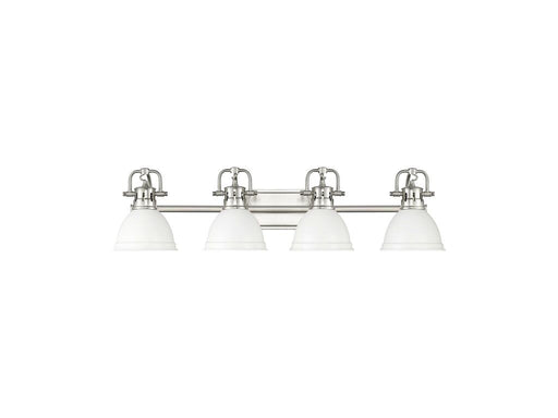 Golden - 3602-BA4 PW-WHT - Four Light Vanity - Duncan - Pewter