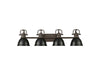 Golden - 3602-BA4 RBZ-BLK - Four Light Vanity - Duncan - Rubbed Bronze