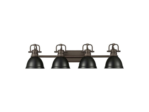 Golden - 3602-BA4 RBZ-BLK - Four Light Vanity - Duncan - Rubbed Bronze