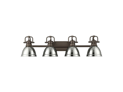 Golden - 3602-BA4 RBZ-CH - Four Light Vanity - Duncan - Rubbed Bronze