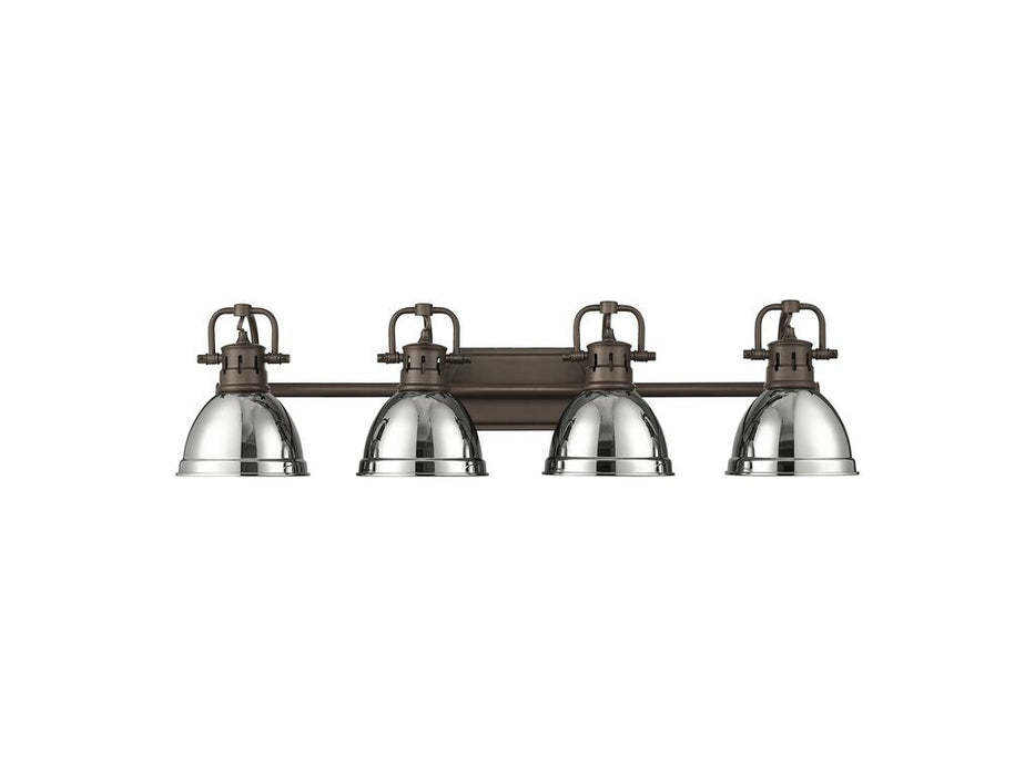 Golden - 3602-BA4 RBZ-CH - Four Light Vanity - Duncan - Rubbed Bronze