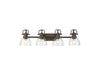 Golden - 3602-BA4 RBZ-CLR - Four Light Vanity - Duncan - Rubbed Bronze
