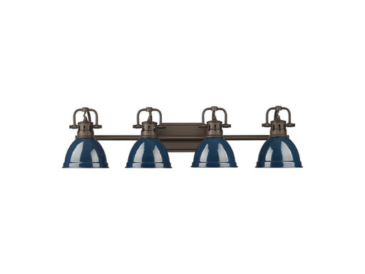 Golden - 3602-BA4 RBZ-NVY - Four Light Vanity - Duncan - Rubbed Bronze