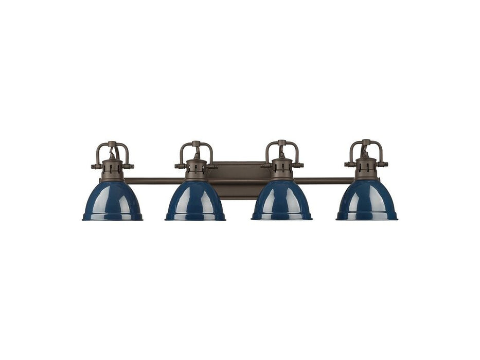 Golden - 3602-BA4 RBZ-NVY - Four Light Vanity - Duncan - Rubbed Bronze
