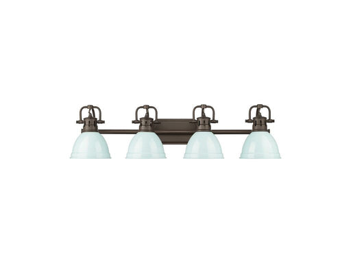 Golden - 3602-BA4 RBZ-SF - Four Light Vanity - Duncan - Rubbed Bronze
