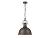 Golden - 3602-L BLK-RBZ - One Light Pendant - Duncan - Matte Black