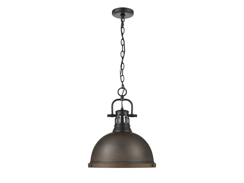 Golden - 3602-L BLK-RBZ - One Light Pendant - Duncan - Matte Black