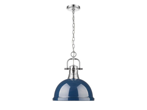 Golden - 3602-L CH-NVY - One Light Pendant - Duncan - Chrome