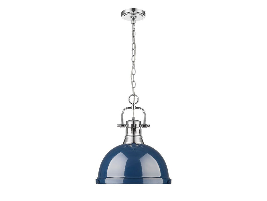 Golden - 3602-L CH-NVY - One Light Pendant - Duncan - Chrome