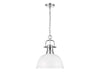 Golden - 3602-L CH-WHT - One Light Pendant - Duncan - Chrome