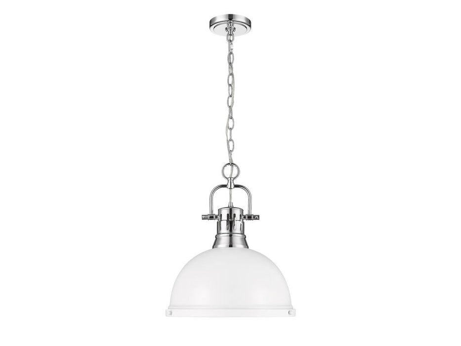 Golden - 3602-L CH-WHT - One Light Pendant - Duncan - Chrome