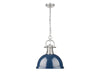 Golden - 3602-L PW-NVY - One Light Pendant - Duncan - Pewter