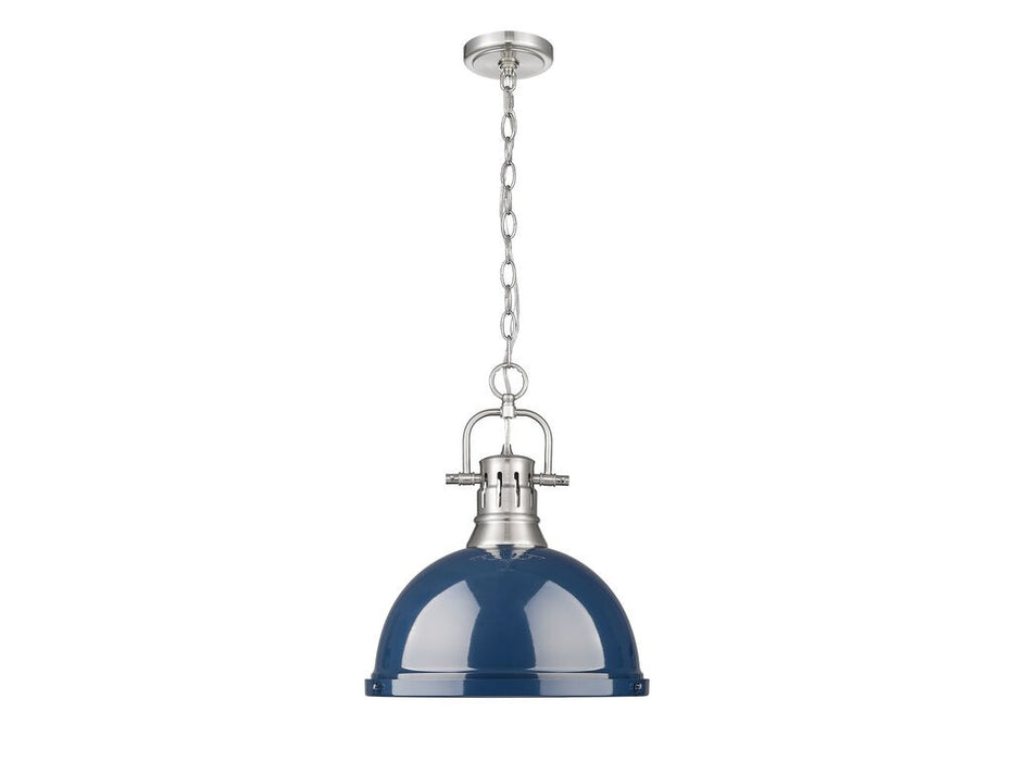 Golden - 3602-L PW-NVY - One Light Pendant - Duncan - Pewter