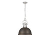 Golden - 3602-L PW-RBZ - One Light Pendant - Duncan - Pewter