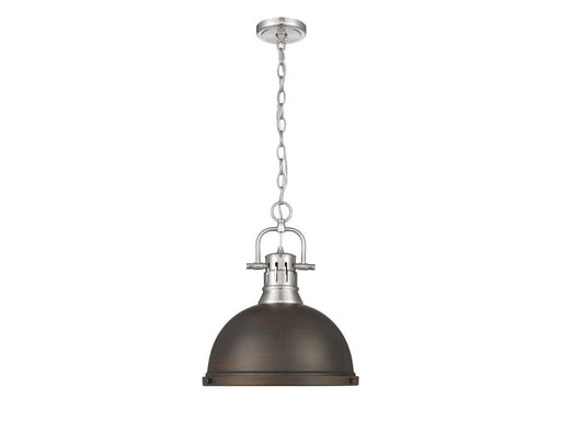 Golden - 3602-L PW-RBZ - One Light Pendant - Duncan - Pewter