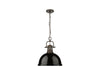 Golden - 3602-L RBZ-BK - One Light Pendant - Duncan - Rubbed Bronze